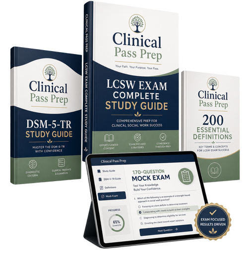 Clinical Pass Prep LCSW Exam Complete Study System bundle